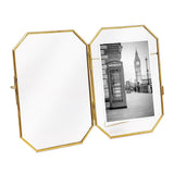 Isaac Jacobs International - Isaac Jacobs Octagonal Metal Floating Picture Frame: Antique Gold / 4x6