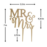 Lillian Rose - Mr. & Mrs. Gold Laser cut Cake Pick