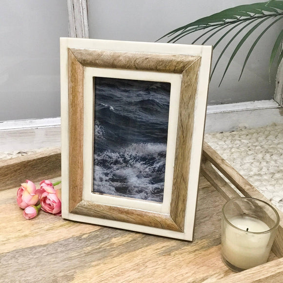 India Handicrafts Inc - Stand Back Wood Photo Frame