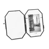 Isaac Jacobs International - Isaac Jacobs Octagonal Metal Floating Picture Frame: Antique Gold / 4x6