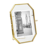 Isaac Jacobs International - Isaac Jacobs Octagonal Metal Floating Picture Frame: Antique Gold / 4x6