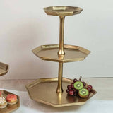 India Handicrafts Inc - Gilded Octagon Stand, 2-Tier