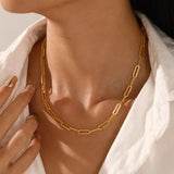 Sweet Cherry Sky - Classic Paper Clip Necklace Paperclip in Gold or Silver: Yellow Gold