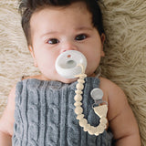 Itzy Ritzy - Sweetie Strap™ Silicone One-Piece Pacifier Clips: Blue Beaded