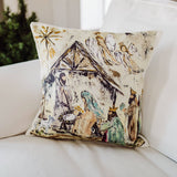 Christmas Manger "Star Nativity" Pillow: 18"x18" / Pillow