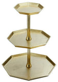 India Handicrafts Inc - Gilded Octagon Stand, 2-Tier