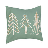 LuckyBird Apparel and Home - Christmas "Teal Tree Doodles" Pillow: 14"x24" / Pillow