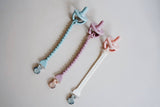 Itzy Ritzy - Sweetie Strap™ Silicone One-Piece Pacifier Clips: Blue Beaded