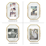 Isaac Jacobs International - Isaac Jacobs Octagonal Metal Floating Picture Frame: Antique Gold / 4x6