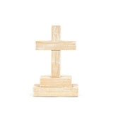 Devanie At Home (Formerly Adams & Co.) - 31009 - 4x6x2 wood shape on stand (CROSS) Easter decor