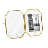 Isaac Jacobs International - Isaac Jacobs Octagonal Metal Floating Picture Frame: Antique Gold / 4x6