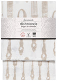 Now Designs by Danica - Cutlery Print Sandstone Floursack Dishtowels Set of 2