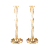 8 Oak Lane - Gold Bamboo Candlestick Set - Large