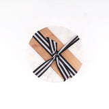 8 Oak Lane - Marble & Wood Round Coaster Set