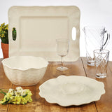 Certified International - Perlette Cream Melamine Rect Tray w/Handles 19 in  x 15 in