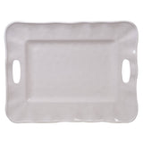 Certified International - Perlette Cream Melamine Rect Tray w/Handles 19 in  x 15 in