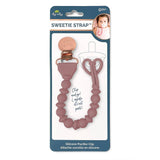 Itzy Ritzy - Sweetie Strap™ Silicone One-Piece Pacifier Clips: Blue Beaded