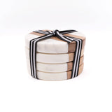 8 Oak Lane - Marble & Wood Round Coaster Set
