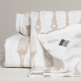 Now Designs by Danica - Cutlery Print Sandstone Floursack Dishtowels Set of 2