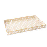 8 Oak Lane - Tan Cane Rectangular Tray