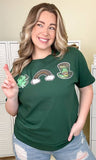 Sugar Stitch - Sparkle St. Patrick’s T-Shirt: AL / Forest Green