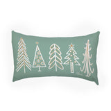 LuckyBird Apparel and Home - Christmas "Teal Tree Doodles" Pillow: 18"x18" / Pillow