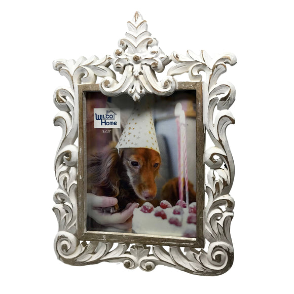 Wilco Home - Royal Orleans Hand-Carved Table Photo Frame: Whitewashed