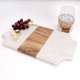 8 Oak Lane - Marble & Wood Round Coaster Set