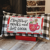 LuckyBird Apparel and Home - Christmas Winter "Movies and Cocoa" Pillow Swap: Lumbar / Pillow Swap