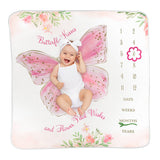 Lillian Rose - Lillian Rose Butterfly Baby Milestone Blanket w/ Felt Frames