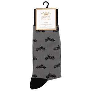 The Royal Standard - Men's Motorcycle Socks Gray/Black   One Size