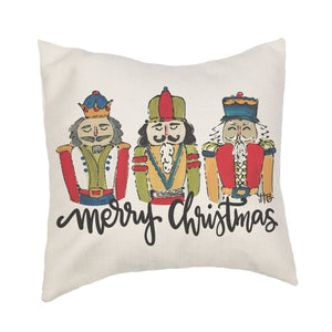 LuckyBird Apparel and Home - Christmas "Nutcracker Trio" Pillow: 18"x18" / Pillow