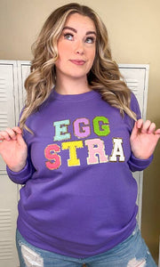 Sugar Stitch - Ideal Chenille Eggstra Adult Sweatshirt: AL / Safety Pink