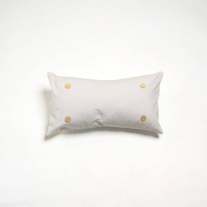 White Washed Cotton Button Pillow Lumbar: 14x22" / Pillow