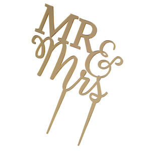 Lillian Rose - Mr. & Mrs. Gold Laser cut Cake Pick