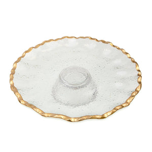 Triomphe Cake Stand   Clear/Gold   10.6x2.5x10.6