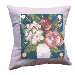 LuckyBird Apparel and Home - Floral "Haley's Navy Flower" Pillow Swap: Square / Pillow Swap