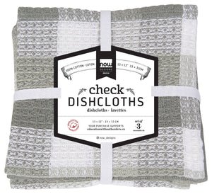 Now Designs by Danica - Check London Gray Waffle Dishcloths Set of 3