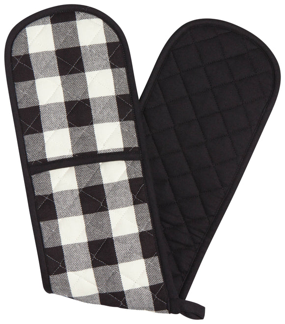 Now Designs by Danica - Black Check Double Oven Mitt