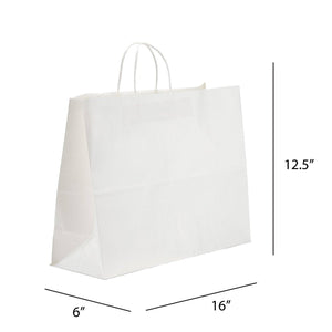 PTP BAGS - Natural/White Paper Bag - 16 x 6 x 12.5 (250 Pack)