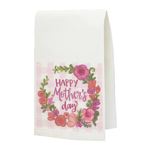 LuckyBird Apparel and Home - Mothers Day "Mother's Plaid Bouquet" Tea Towel: Standard / Tea Towel