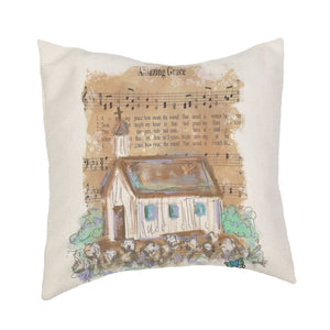 Spiritual "Amazing Grace Hymn" Pillow: 18"x18" / Pillow